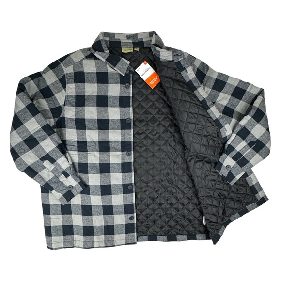 AdventuRidge Flannel XL Shirt Shacket Mens Quilt Lined Plaid Black Gray New - Picture 3 of 14